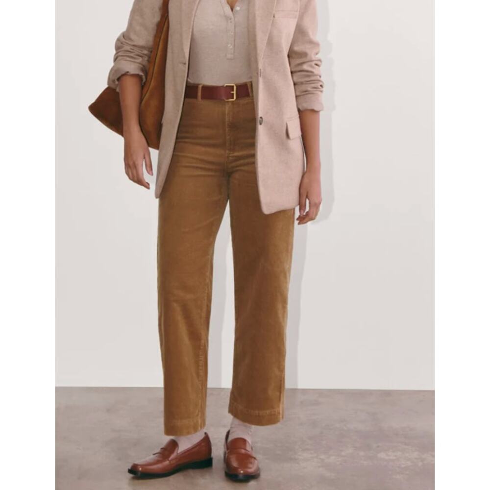Everlane The Sailor Pant Corduroy Brown High Rise Wide Leg Trouser Size 4